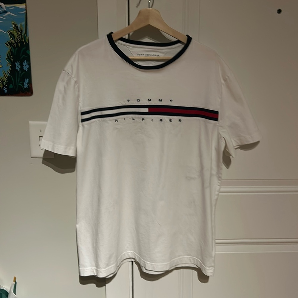 Tommy Hilfiger Men’s Logo T-Shirt - White/Navy